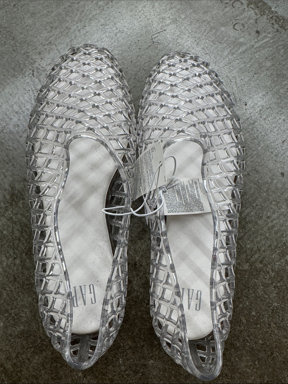 GAP Clear Transparent Jelly Lattice Ballet Flats